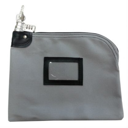 Locking Bank Bags Gray Canvas Combination - locking bank bags key