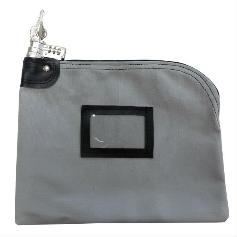 Locking Bank Bags Gray Canvas Combination