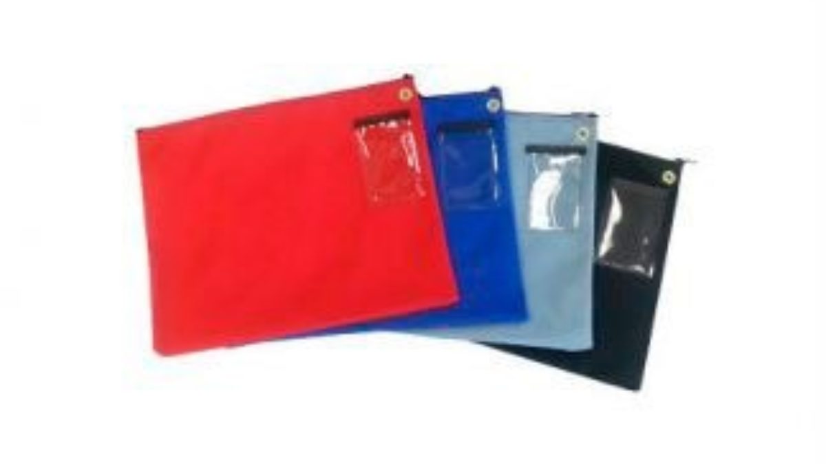 Large Zipper Bag with Grommet Red 14oz Canvas Interoffice Mailer 14W x 11H Transit Bag use with Padlock or Zip Tie for Security 