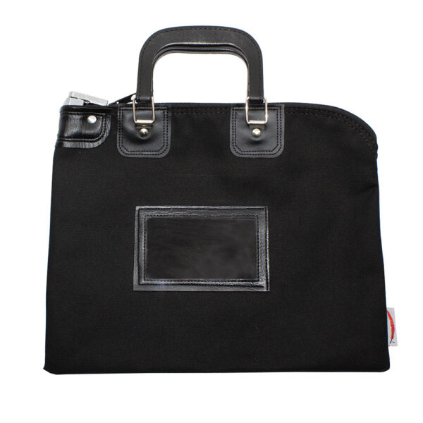 Fire Resistant Locking Security Bag with Handles 15x11 Black Front