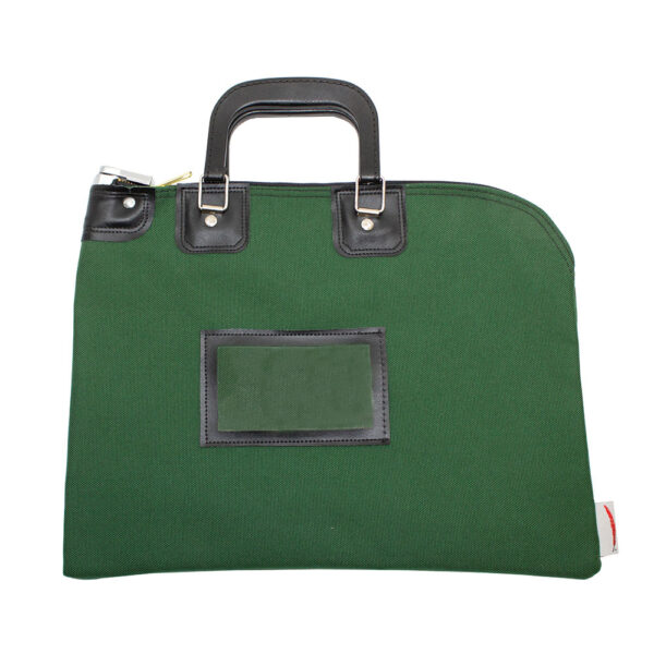 Fire Resistant Locking Security Bag with Handles 15x11 Forest Green Front