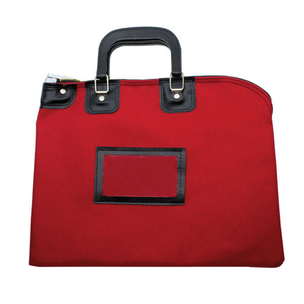 Fire Resistant Locking Security Bag with Handles 15x11 Red Front