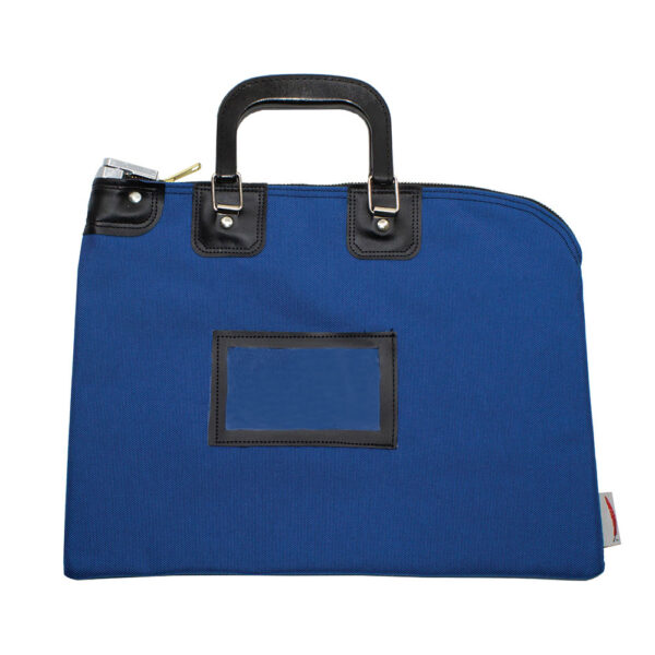 Fire Resistant Locking Security Bag with Handles 15x11 Royal Blue Front