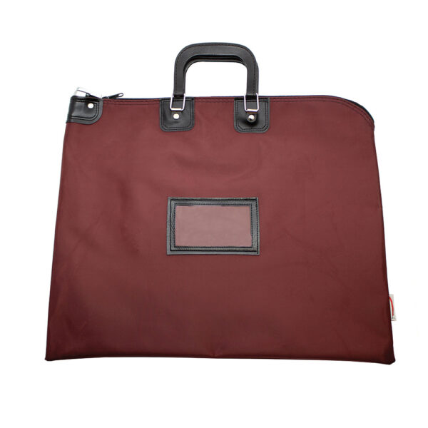 HIPAA Compliant Bag with Handle Burgundy Front