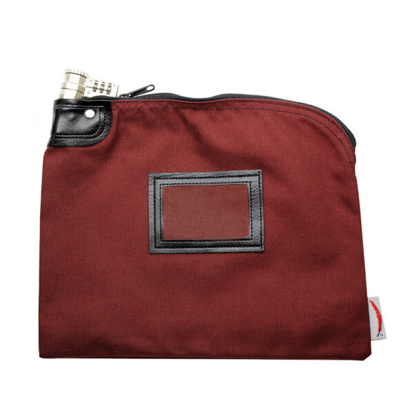 Locking Bank Bag 1000 Denier Nylon Combo Lock Burgundy Front