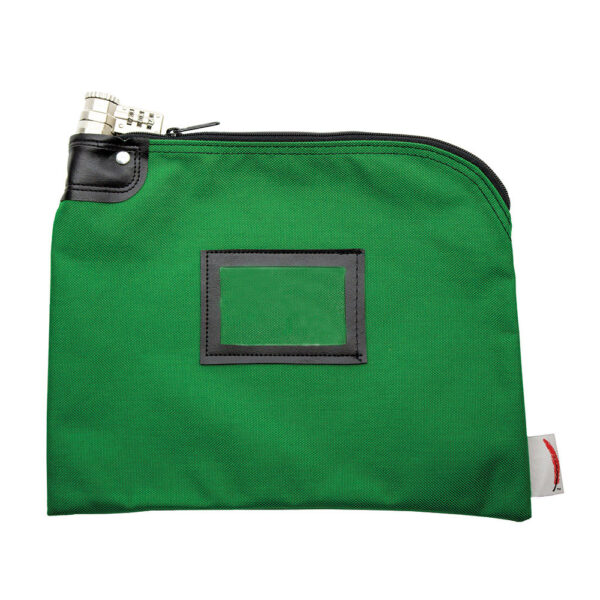 Locking Bank Bag 1000 Denier Nylon Combo Lock Kelly Green Front