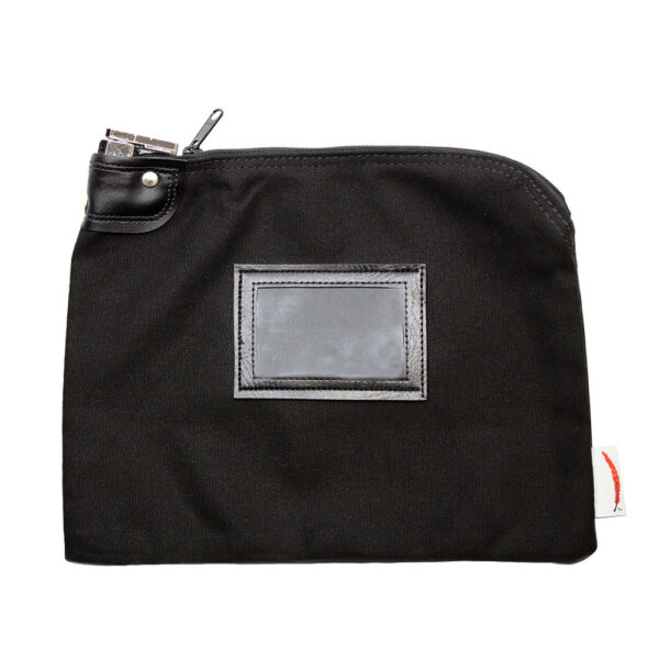 Locking Bank Bag 9x12 Canvas Black Front