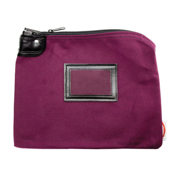 Locking Bank Bag 9x12 Canvas Burgundy Front