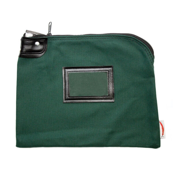 Locking Bank Bag 9x12 Canvas Forest Green Front