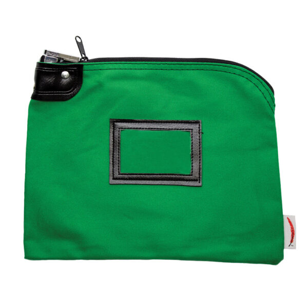 Locking Bank Bag 9x12 Canvas Green Front