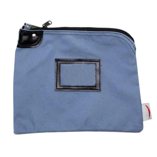 Locking Bank Bag 9x12 Canvas Lt Blue Front