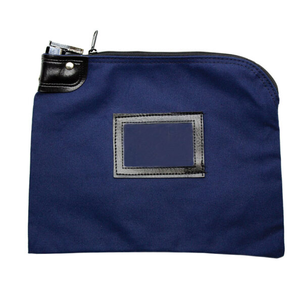 Locking Bank Bag 9x12 Canvas Navy Front