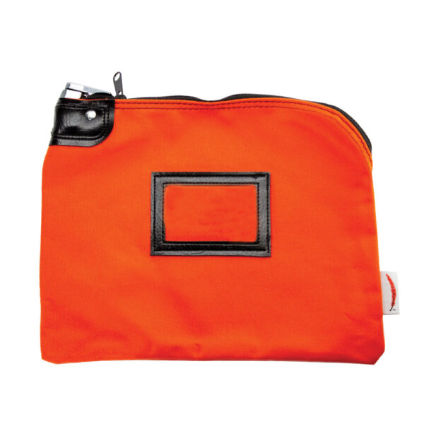 Locking Bank Bag 9x12 Canvas Orange Front