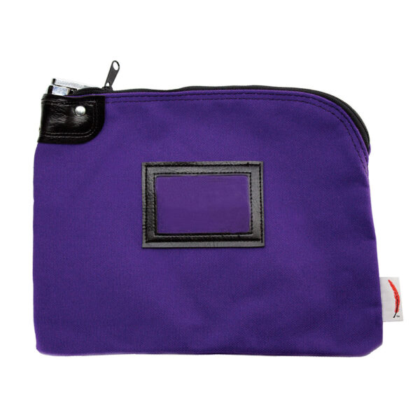 Locking Bank Bag 9x12 Canvas Purple Front