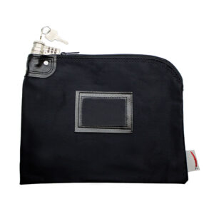 Locking Bank Bag Laminated Nylon 9x12 Black Front 1.jpg