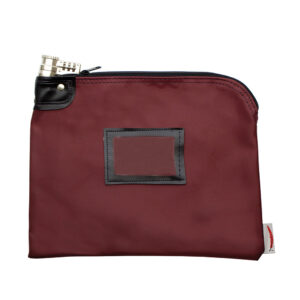 Locking Bank Bag Laminated Nylon 9x12 Burgundy Front.jpg