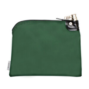 Locking Bank Bag Laminated Nylon 9x12 Forest Green Back.jpg