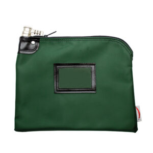 Locking Bank Bag Laminated Nylon 9x12 Forest Green Front.jpg