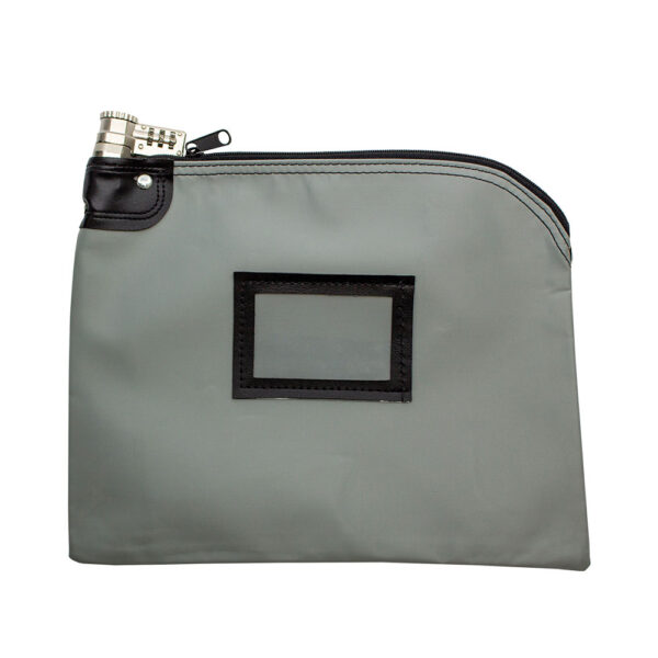 Locking Bank Bag Laminated Nylon 9x12 Gray Front.jpg