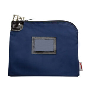 Locking Bank Bag Laminated Nylon 9x12 Navy Front.jpg