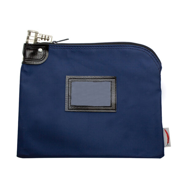 Locking Bank Bag Laminated Nylon 9x12 Navy Front.jpg