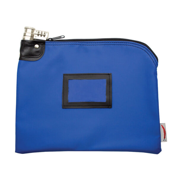 Locking Bank Bag Laminated Nylon 9x12 Royal Blue Front.jpg