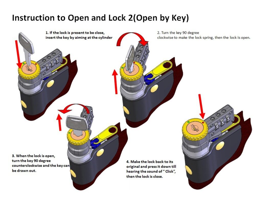 Combination with key open