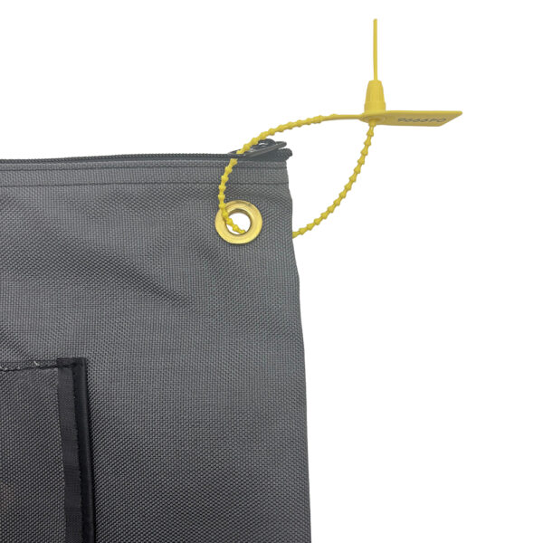 transit bag with zip ties