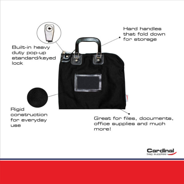 Locking Bank Bag with Hard Handles Features